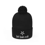 Left Hand Craft Pentagram Pom Pom Beanie